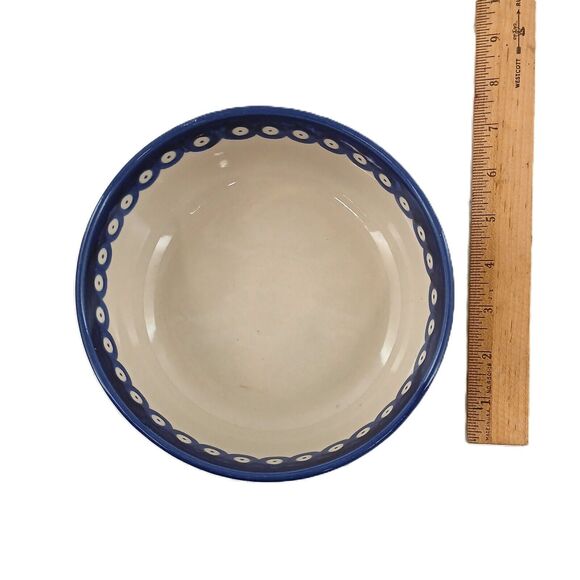 Boleslawiec Ceramic Blue Floral Bowl Soup/Cereal Handmade in Poland 9d - Picture 11 of 12